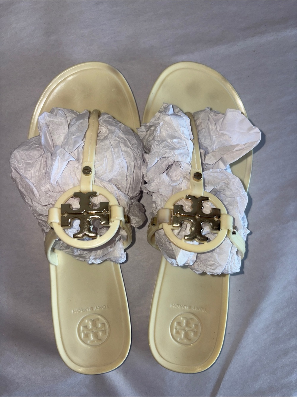Tory Burch Yellow Logo Jelly Sandals